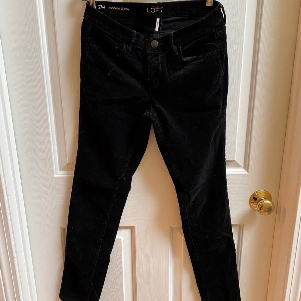 LOFT Skinny Black Corduroy Jeans